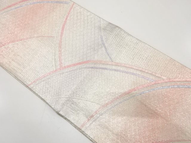 JAPANESE KIMONO / ANTIQUE FUKURO OBI / SILK / SAGANISHIKI / WOVEN JIGAMI PATTERN